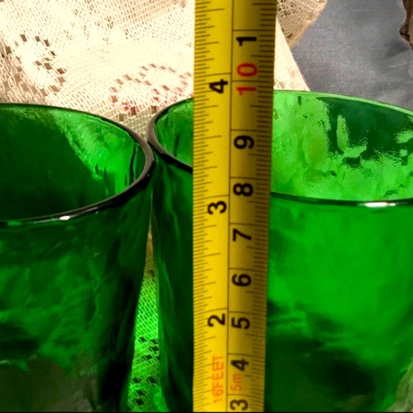 Vintage Hand-Blown 2~Red & 2~Green Old Fashion Glasses from France - Picture 8 of 8
